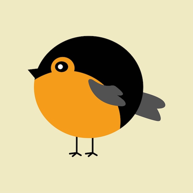 Natuur vector oranje vogel geïsoleerd