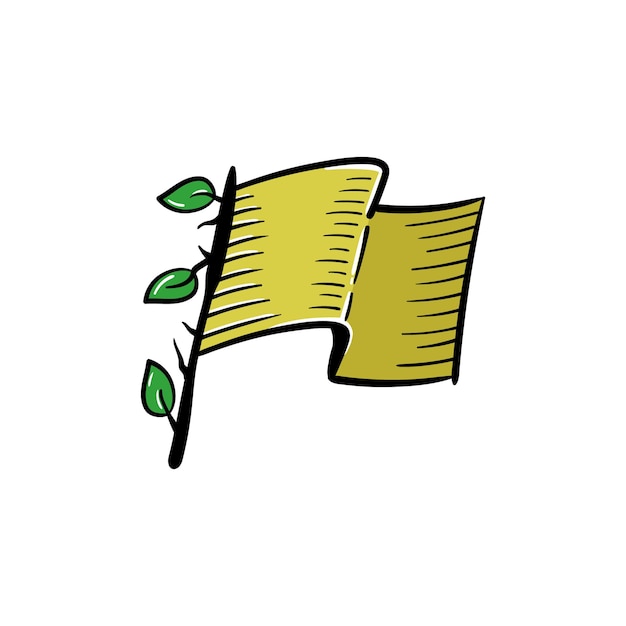 Natuur vlag overwinning logo Mooie gouden natuurlijke blad tak botanische vector hand getekend vintage illustratie