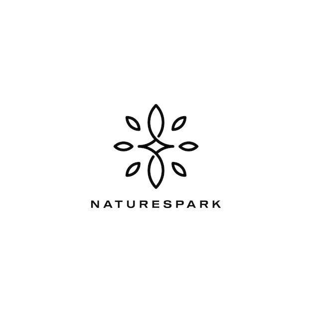 Natuur vonk blad logo vector