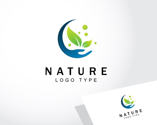 Natuur zorg logo creatief verlof gezondheid groene thee ontwerp concept groei