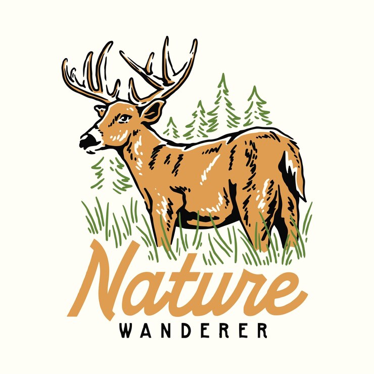 Vector natuur zwerver herten illustratie