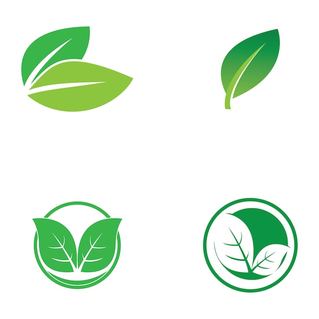 Natuurblad eenvoudig logo en vectorsjabloon