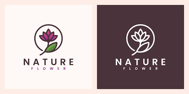 Natuurbloem met mooi kleurenlogo-ontwerp