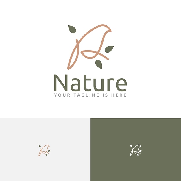 Natuurgeluid Kleine schattige vogel Eenvoudig abstract logo