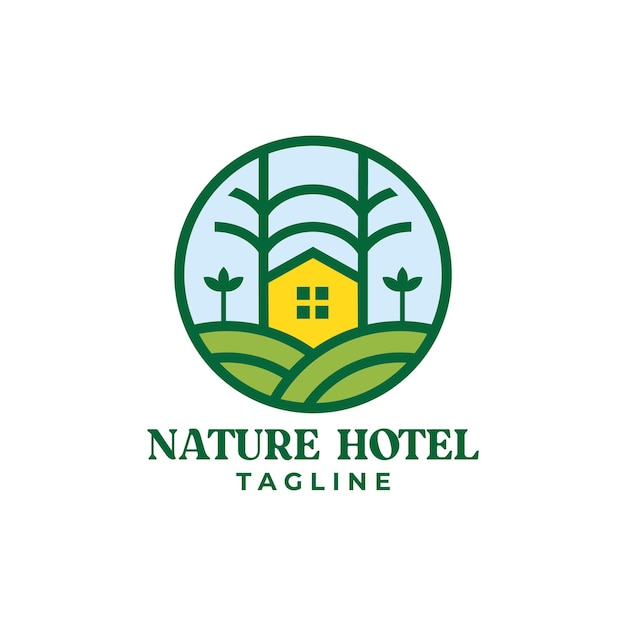 Natuurhotel of cottage moderne badge