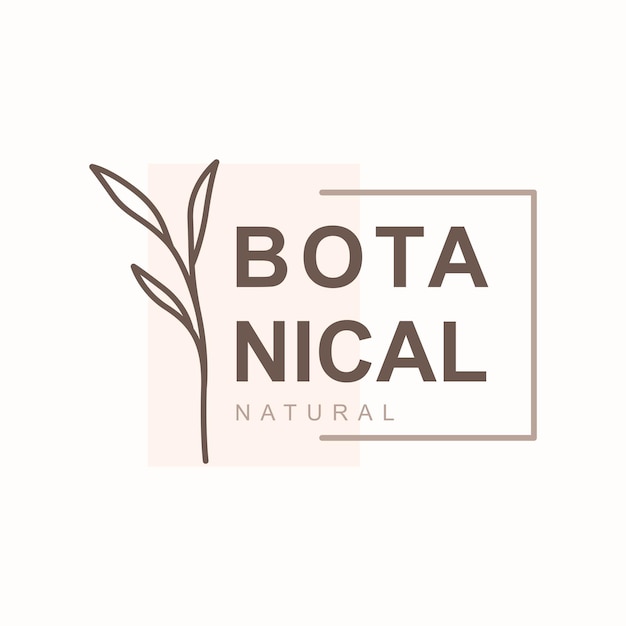 Natuurlijk botanisch logo-ontwerp met een minimale stijl