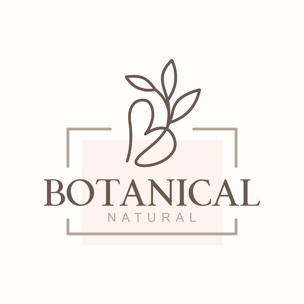 Natuurlijk botanisch logo-ontwerp met een minimale stijl