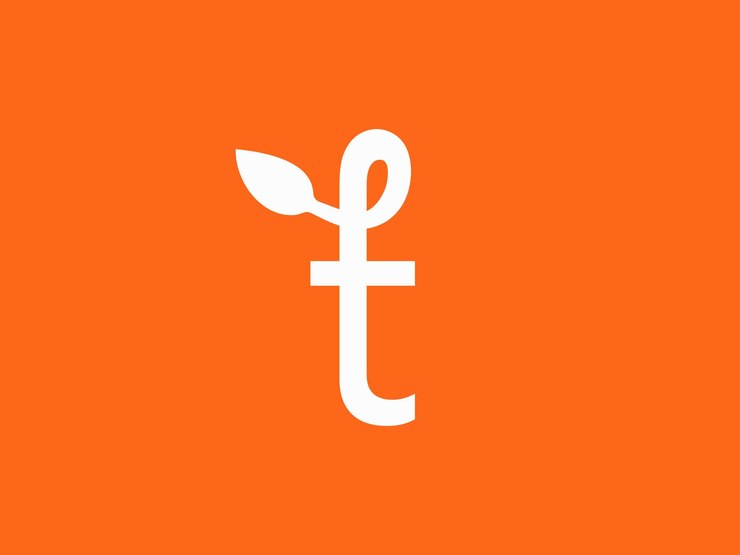 Vector natuurlijk t-logo-ontwerp