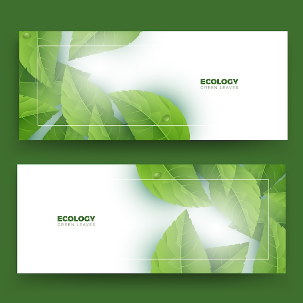 Natuurlijke bladeren ronde banner