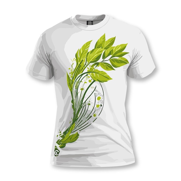 natuurlijke boom print klaar vector witte t-shirt ontwerp illustratie 1