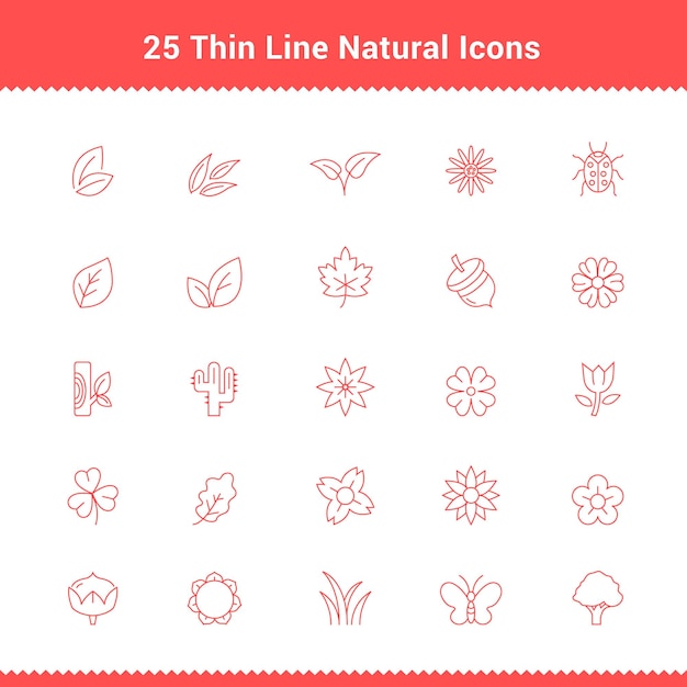Natuurlijke en plantaardige icoon dunne lijn stijl op witte achtergrond