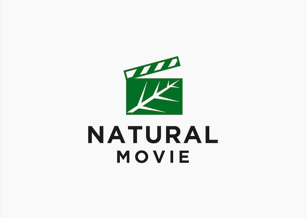 natuurlijke film logo ontwerp vectorillustratie op witte achtergrond