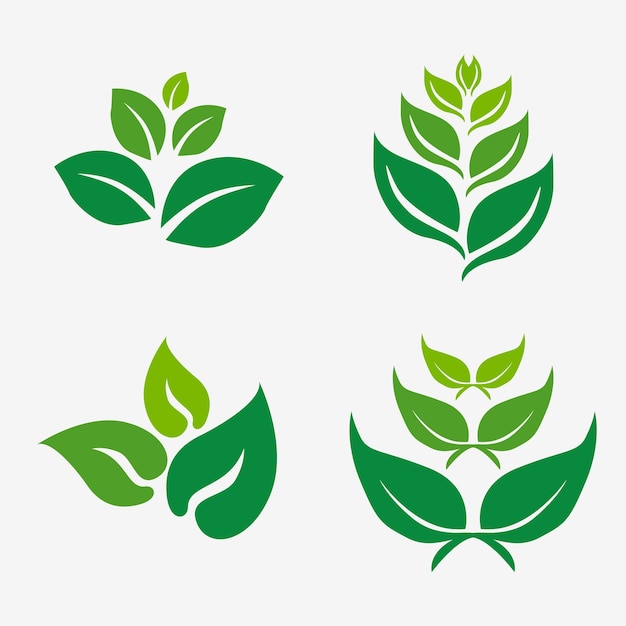 Vector natuurlijke groene eco logo set vector