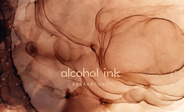 Vector natuurlijke luxe abstracte vloeibare kunst schilderij in alcohol inkt techniek. kunst voor ontwerpproject als achtergrond voor uitnodigings- of wenskaarten, flyer, poster, presentatie, banner.