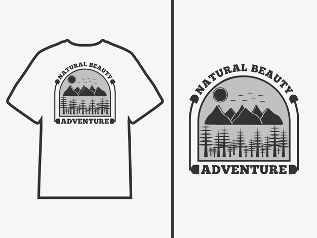 Vector natuurlijke schoonheid avontuur berg tshirt ontwerp