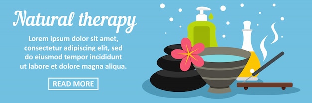 Vector natuurlijke therapie banner horizontaal concept