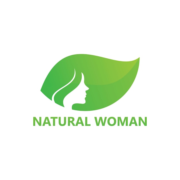 Natuurlijke vrouw Logo sjabloonontwerp