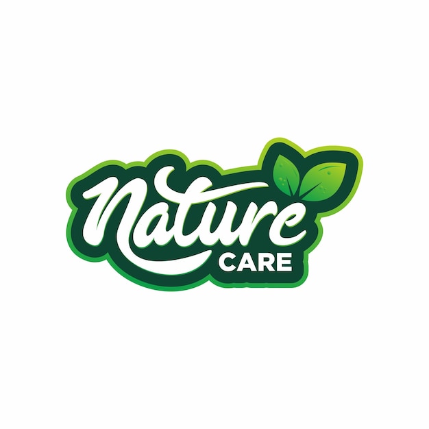 Natuurlijke zorg typografie logo ontwerp vector natuur vector