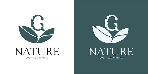 Natuurlogo-ontwerp met letter G