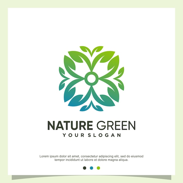 Natuurlogo-ontwerp met moderne abstracte stijl premium vector