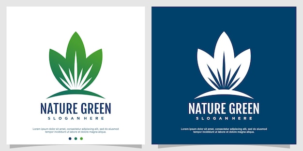 Natuurlogo-ontwerp met moderne abstracte stijl premium vector