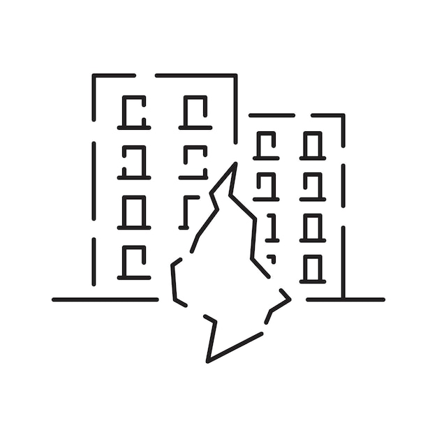 Natuurramp Vectorillustratie van dun lijnpictogram voor natuurramp Bevat pictogrammen zoals aardbeving, overstroming, tsunami en andere