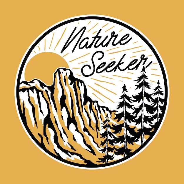 Natuurzoeker canyon badge illustratie