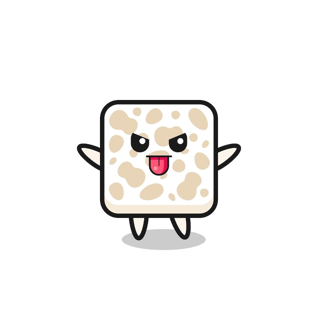 Vector naughty tempeh character in mocking pose