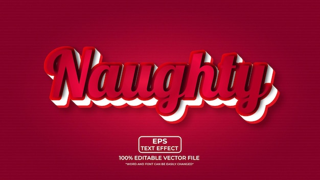 Vector naughty text effect template