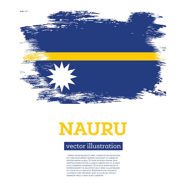 Nauru Flag with Brush Strokes Independence Day