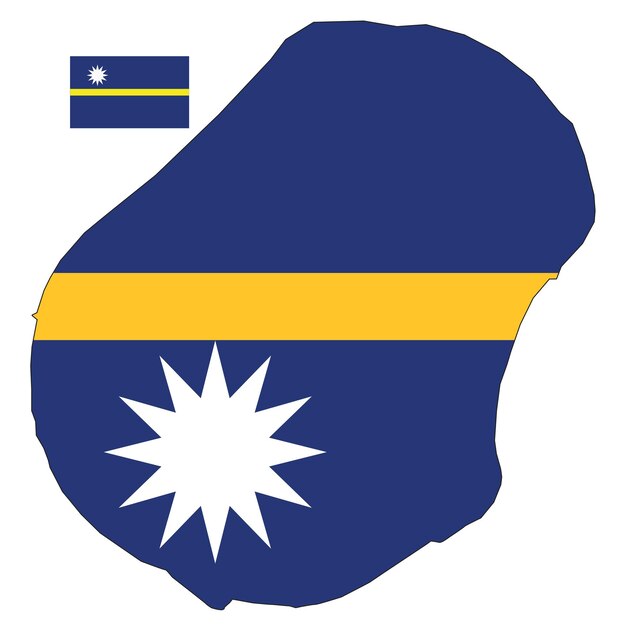 Nauru map and flag vector