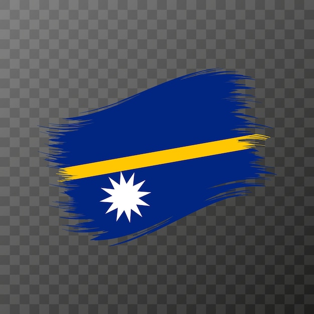 Nauru nationale vlag Grunge brush stroke Vector illustratie op transparante achtergrond