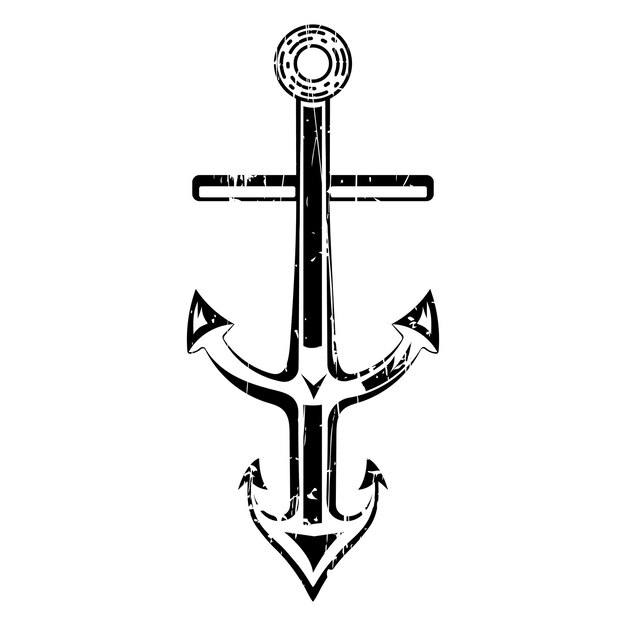 Vector nautical anchor vector anchor vector illustration vintage anchor illustration black and white