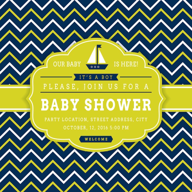 Nautical baby shower card.