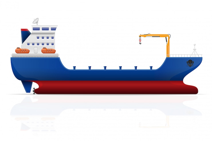 Вектор морской грузовой корабль векторная иллюстрация