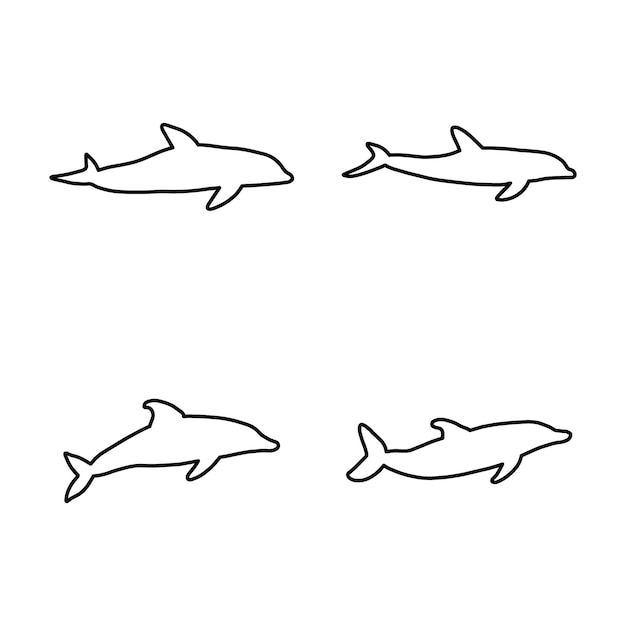 Nautical Dolphin Sea Underwater animal Vector illustration