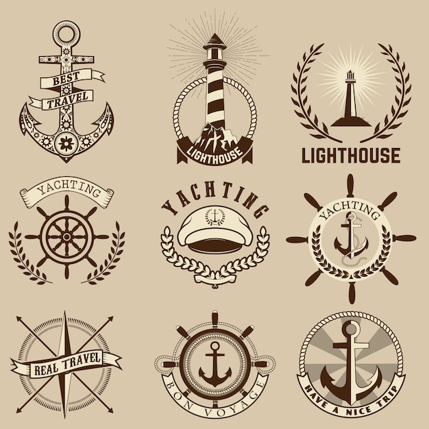 Nautical labels set