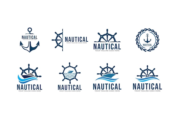 Modello di progettazione di logo nautico