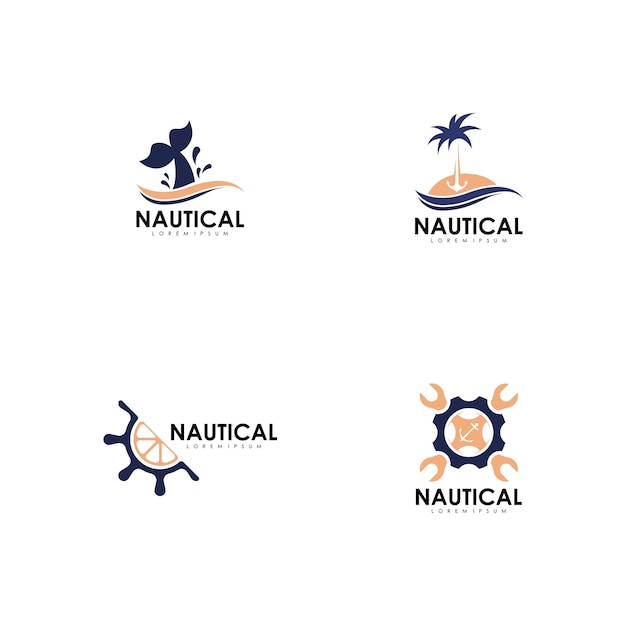 Nautical logo set vector