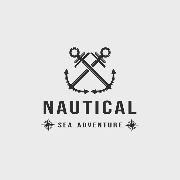 Vector nautical logo vintage vector template icon illustration graphic design