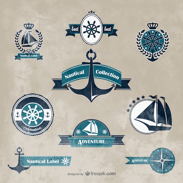 Vector nautical logos collection