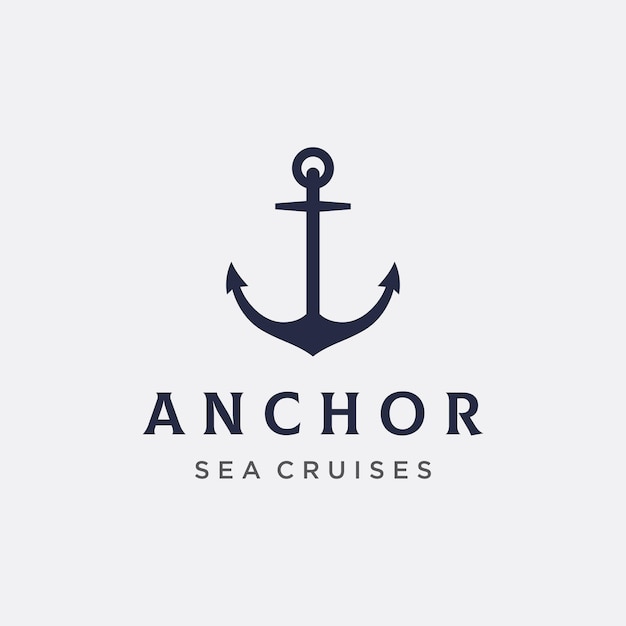 Nautical marine anchor and rope logotype design logo for brand maritime company and business