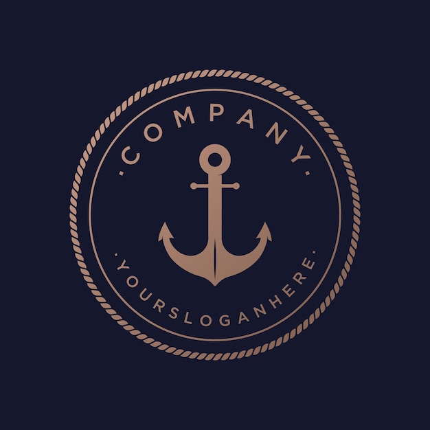 Premium Vector  Nautical marine anchor and rope logotype design