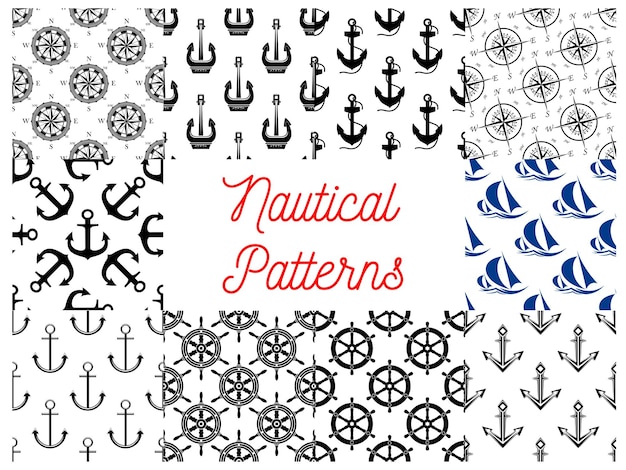 Nautical and marine concept patterns