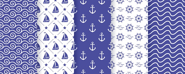 Nautical, marine seamless pattern.