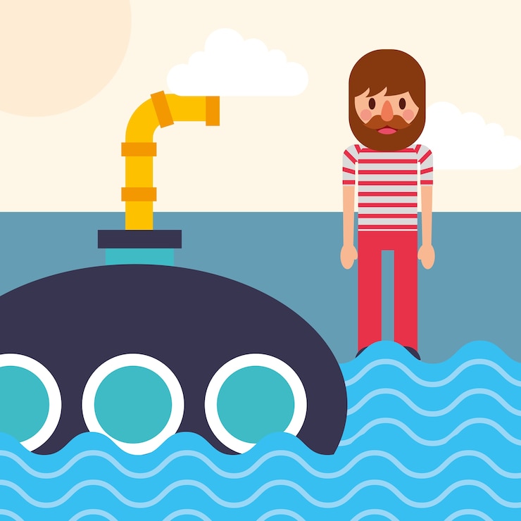 Vector nautical maritime design
