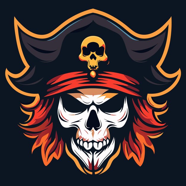 Vector nautical pirate skull graphics set