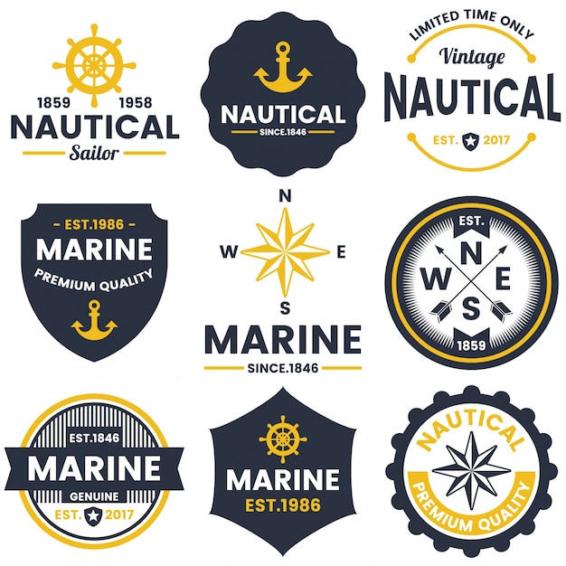 Nautical Retro Vector Logo for banner