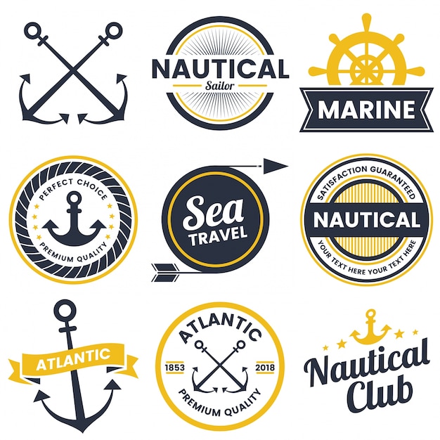 Nautical retro vector logo for banner