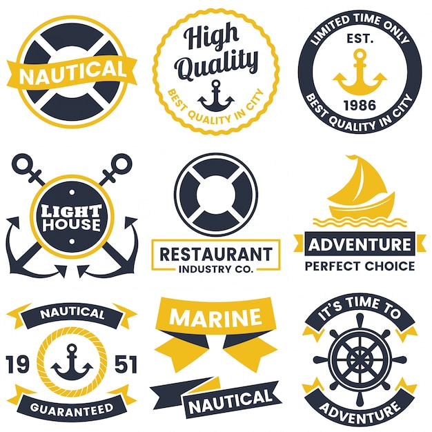 Nautical retro vector logo for banner